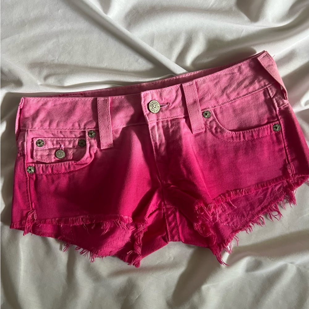 True Religion PINK OMBRÉ SHORT• size 27